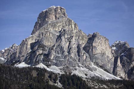 The massive rock mountain seen in this photograph is used to symbolize the great, solid foundation upon which the Lord built his church.